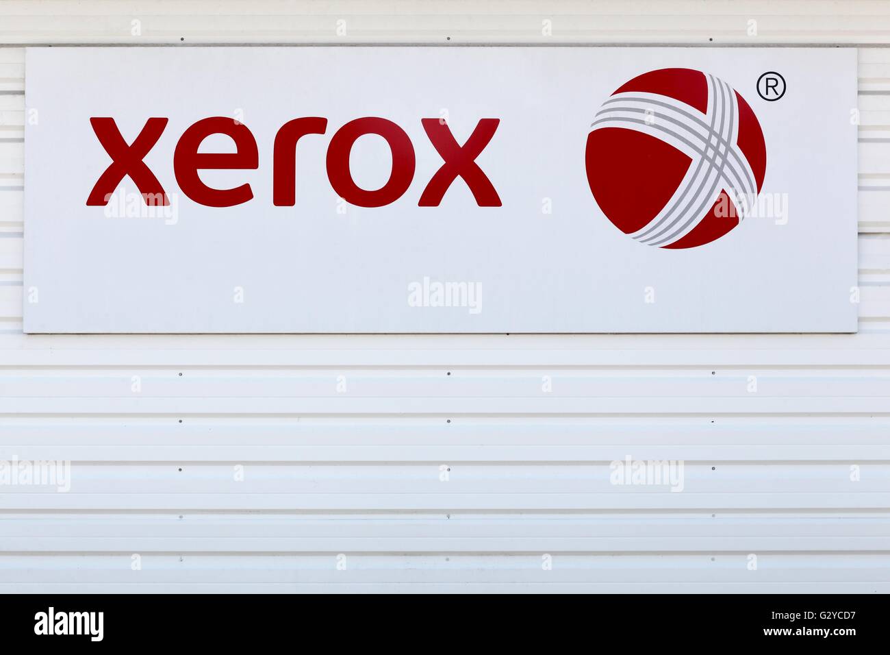 Signe de Xerox sur un mur Banque D'Images
