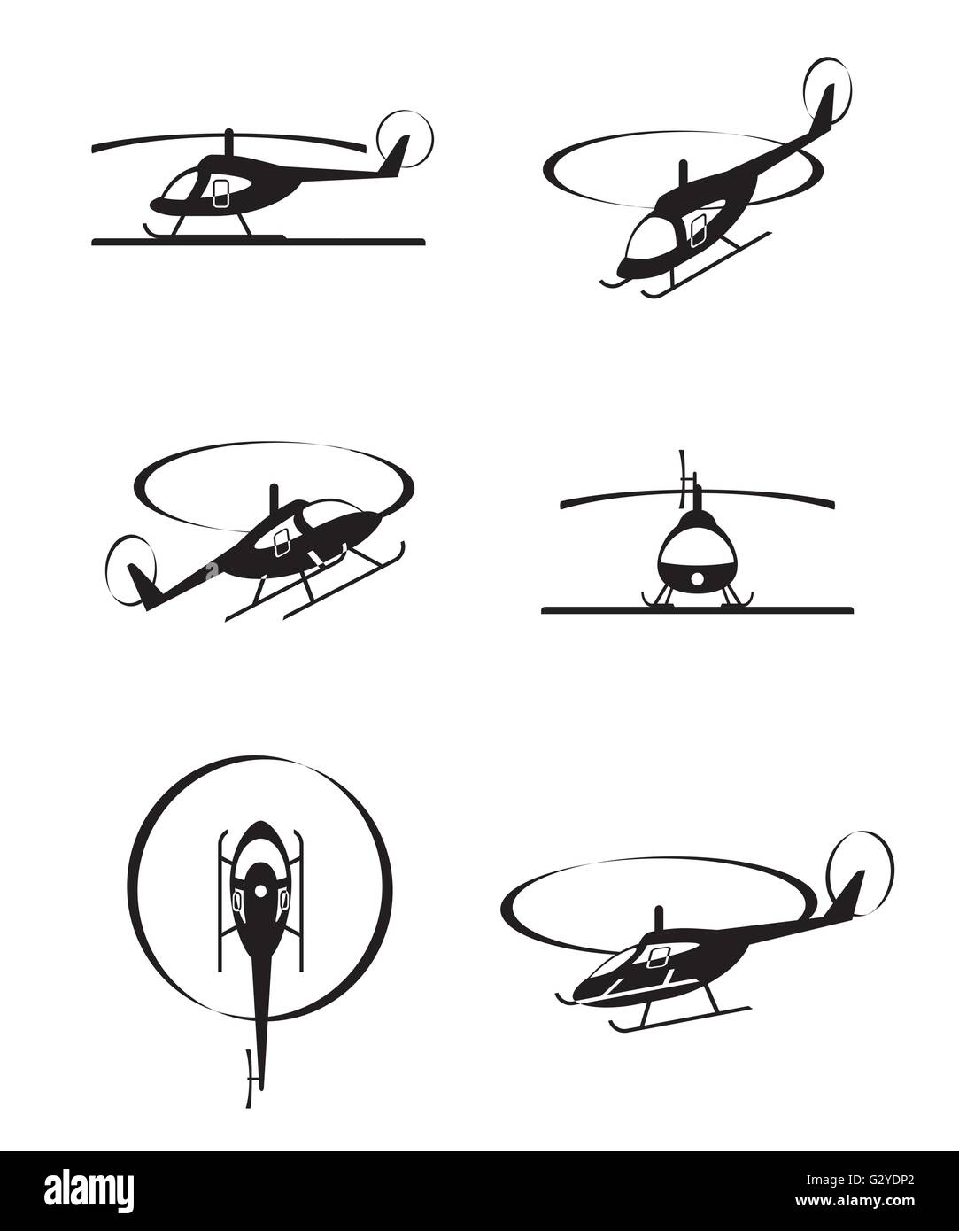 Des hélicoptères civils en perspective - vector illustration Illustration de Vecteur