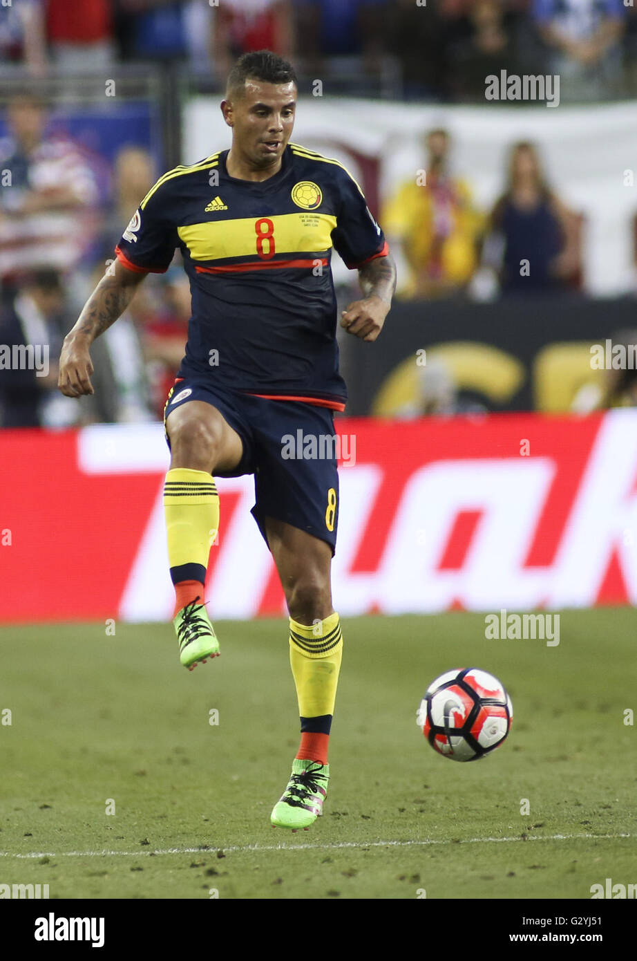 Los Angeles, Californie, USA. 3 juin, 2016. Le milieu de terrain colombien Edwin Cardona dans la Copa America 2016 match entre les États-Unis et la Colombie à Levi's Stadium le 3 juin 2016 à Santa Clara, en Californie. © Ringo Chiu/ZUMA/Alamy Fil Live News Banque D'Images