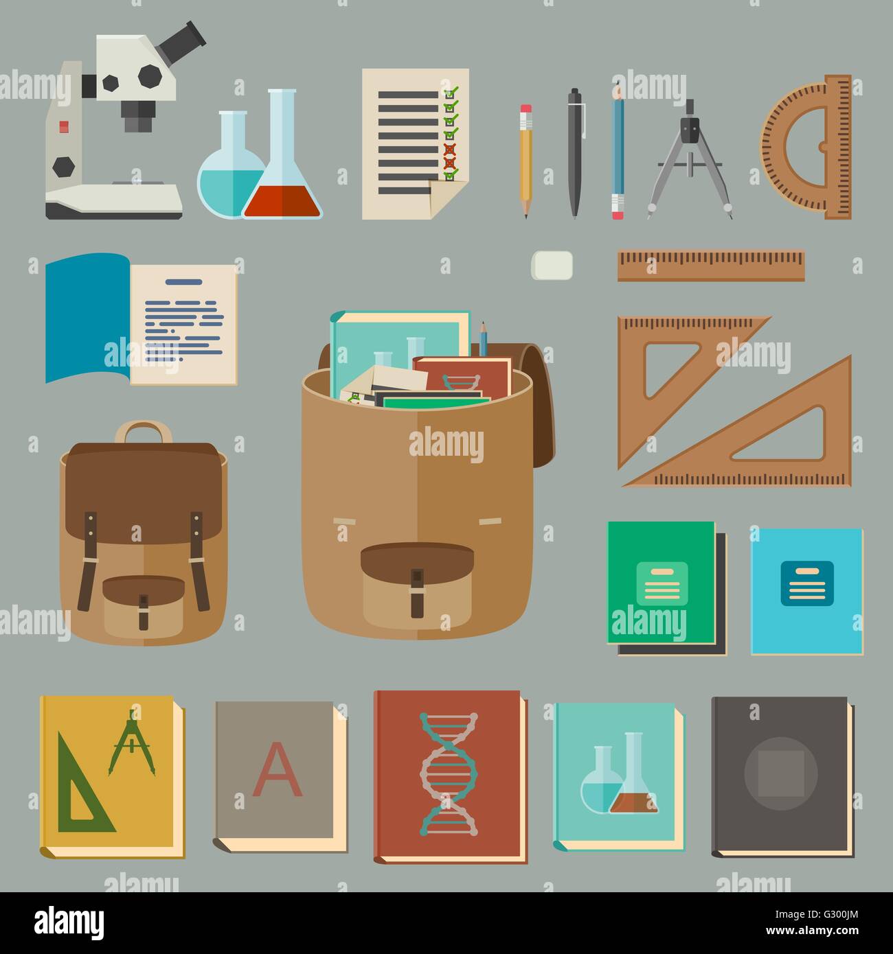 Icônes de l’éducation Illustration de Vecteur