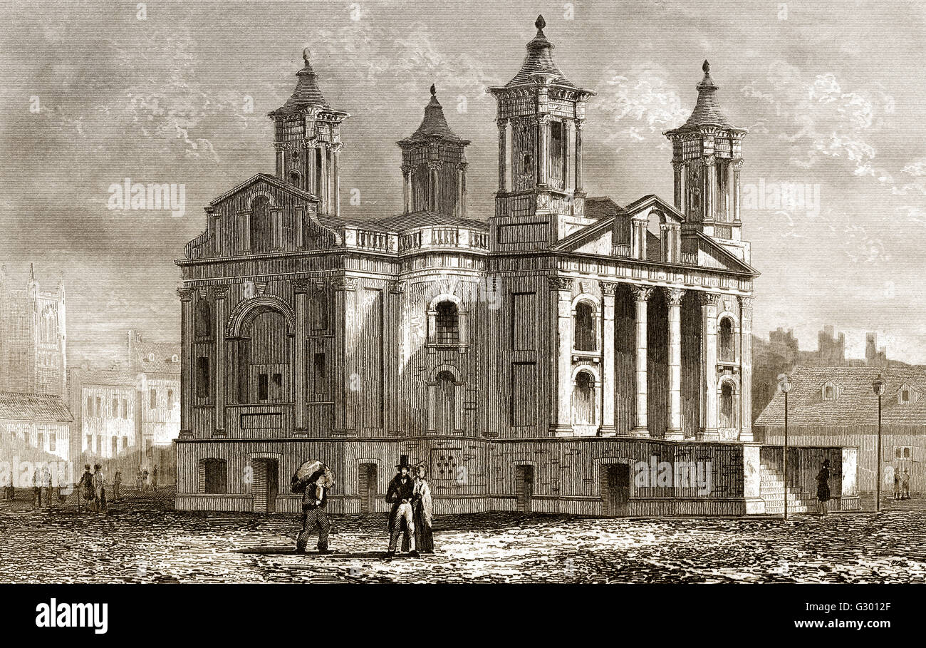 Eglise de St Jean l'Evangéliste, Westminster, Smith Square, Londres, 18e siècle Banque D'Images