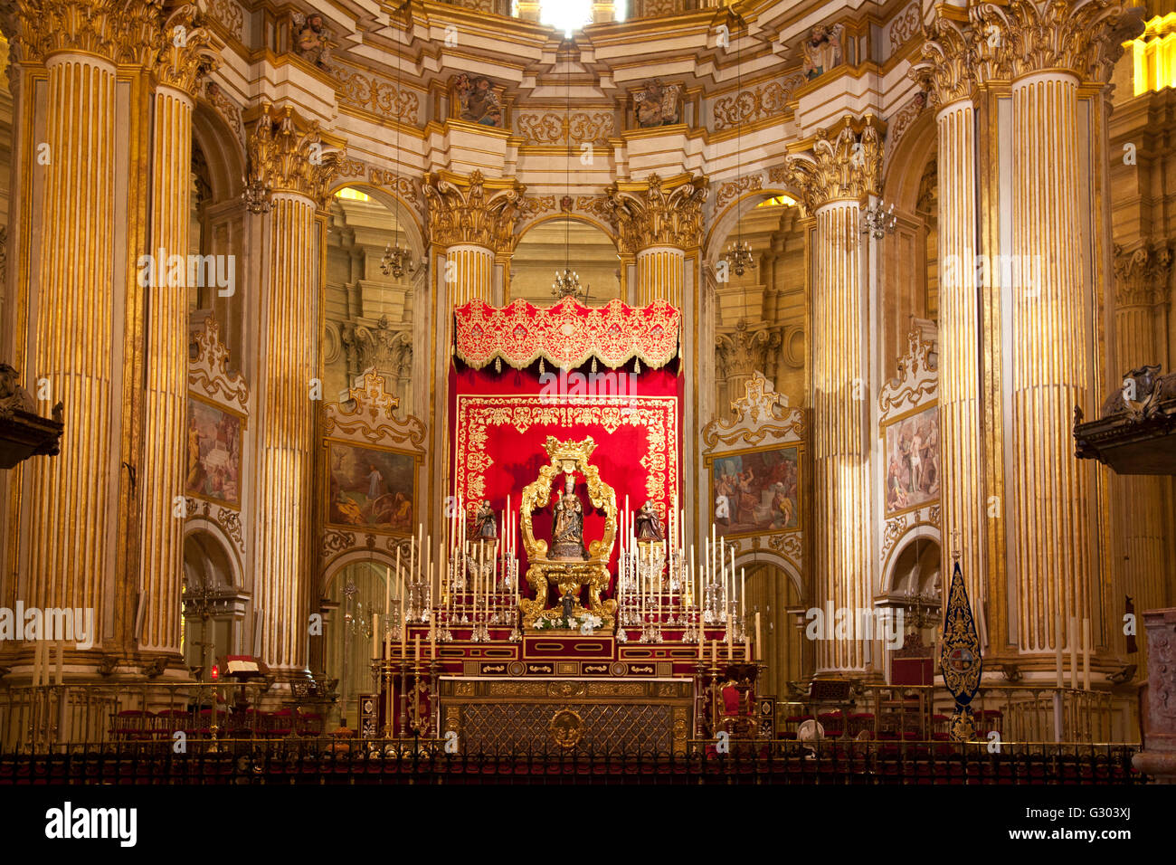 Chapelle dans la cathédrale de Málaga, Catedral de la Encarnación, Málaga, Andalousie, Espagne, Europe Banque D'Images