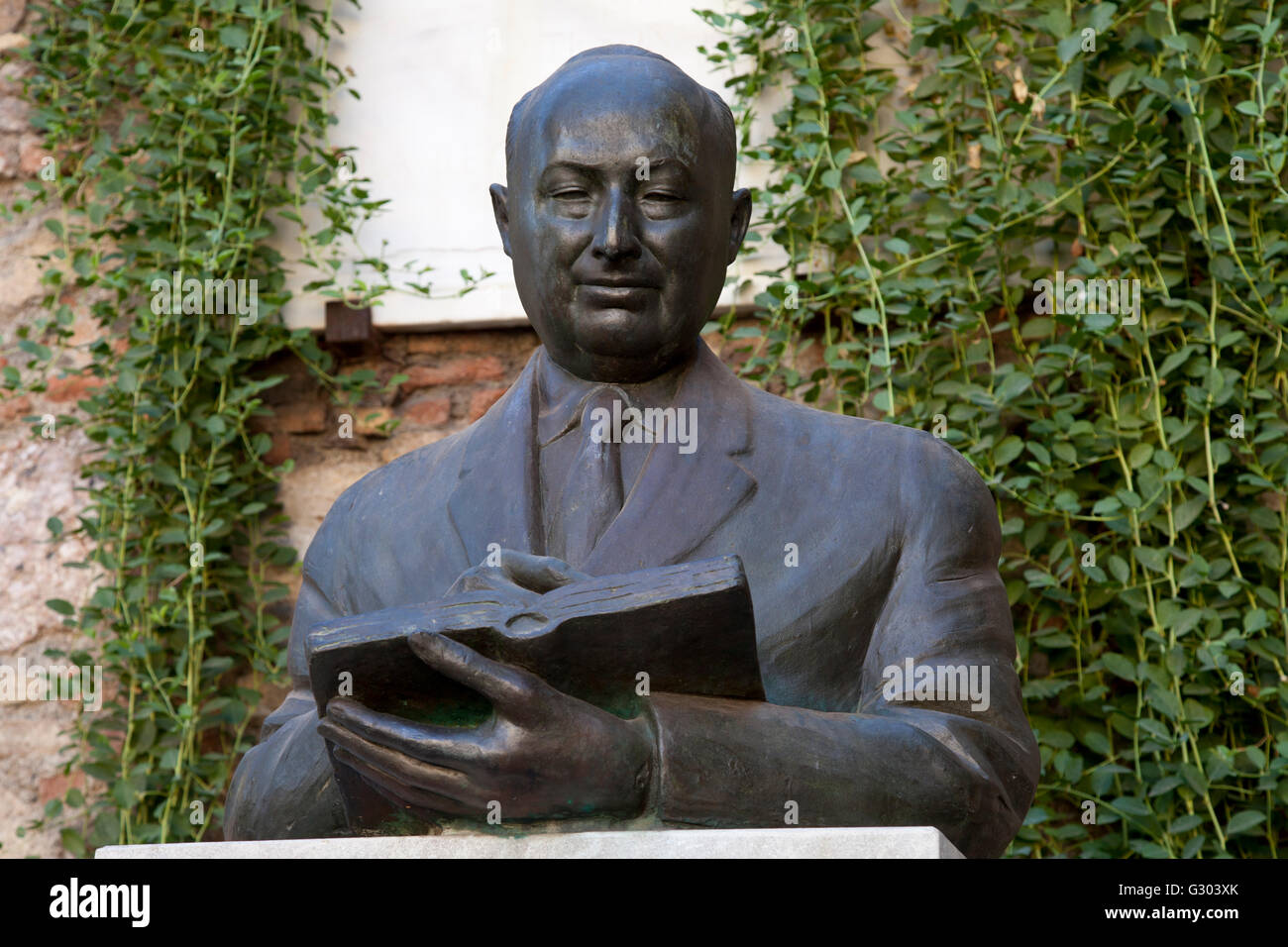 Buste de Juan Alvarez Temboury, Málaga, Andalousie, Espagne, Europe Banque D'Images