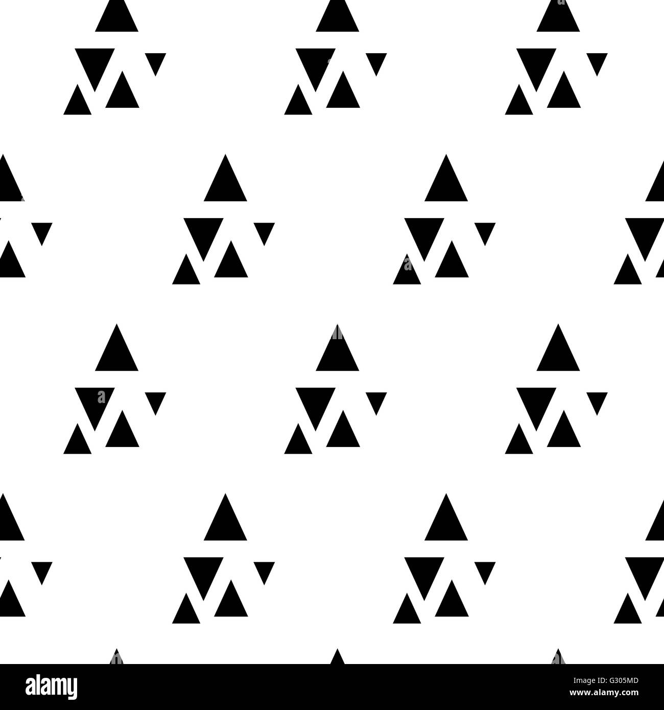 Résumé motif répétitif sans couture avec des formes en triangle en noir sur fond blanc. Illustration de Vecteur