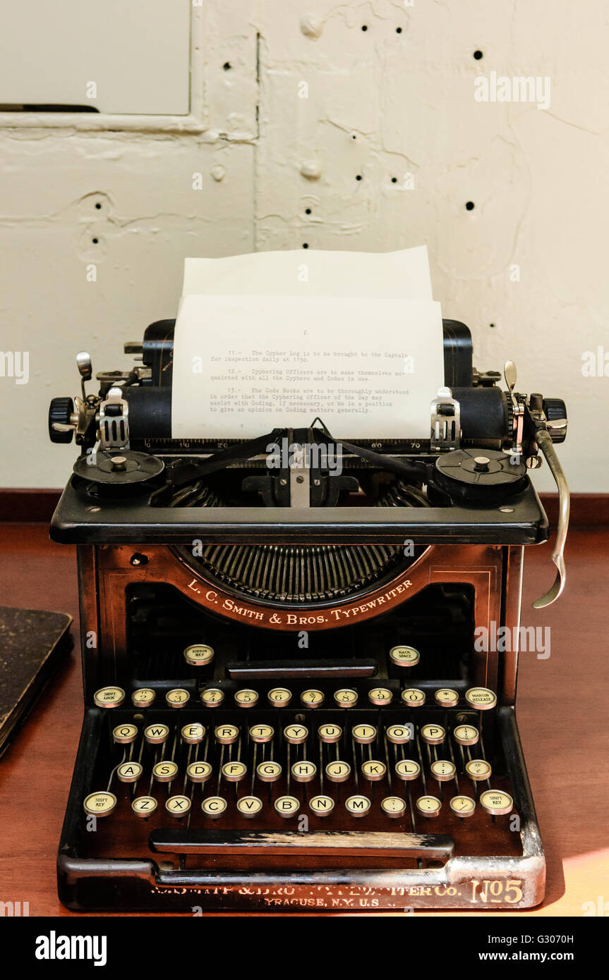 Ancien bureau bureau et machine à écrire à partir de début des années 1900. Banque D'Images