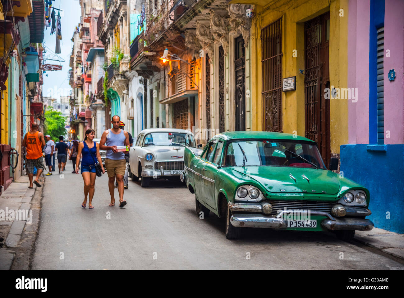 La Habana Vieja (la vieille Havane), site du patrimoine mondial de l'UNESCO, La Havane, Cuba, Antilles, Caraïbes, Amérique Centrale Banque D'Images
