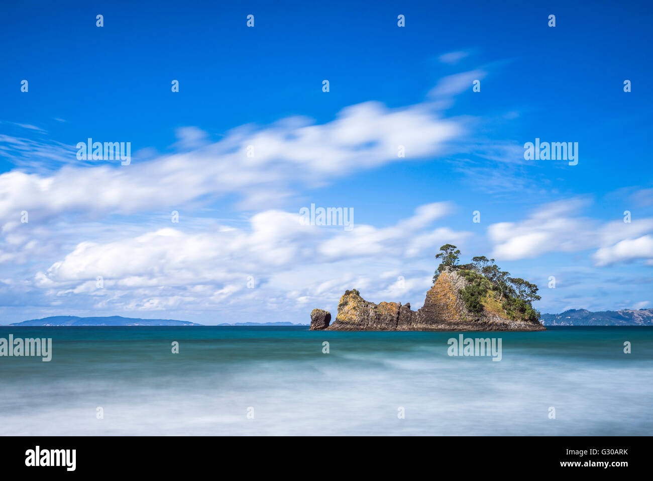 Pungapunga Whangapoua île, plage, péninsule de Coromandel, île du Nord, Nouvelle-Zélande, Pacifique Banque D'Images