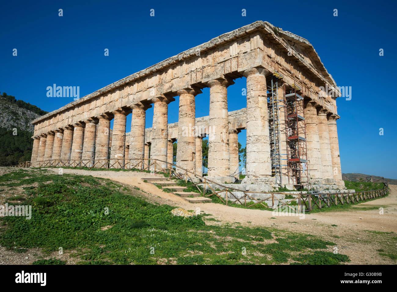 Temple de Ségeste, Segesta, Sicile, Italie, Europe Banque D'Images