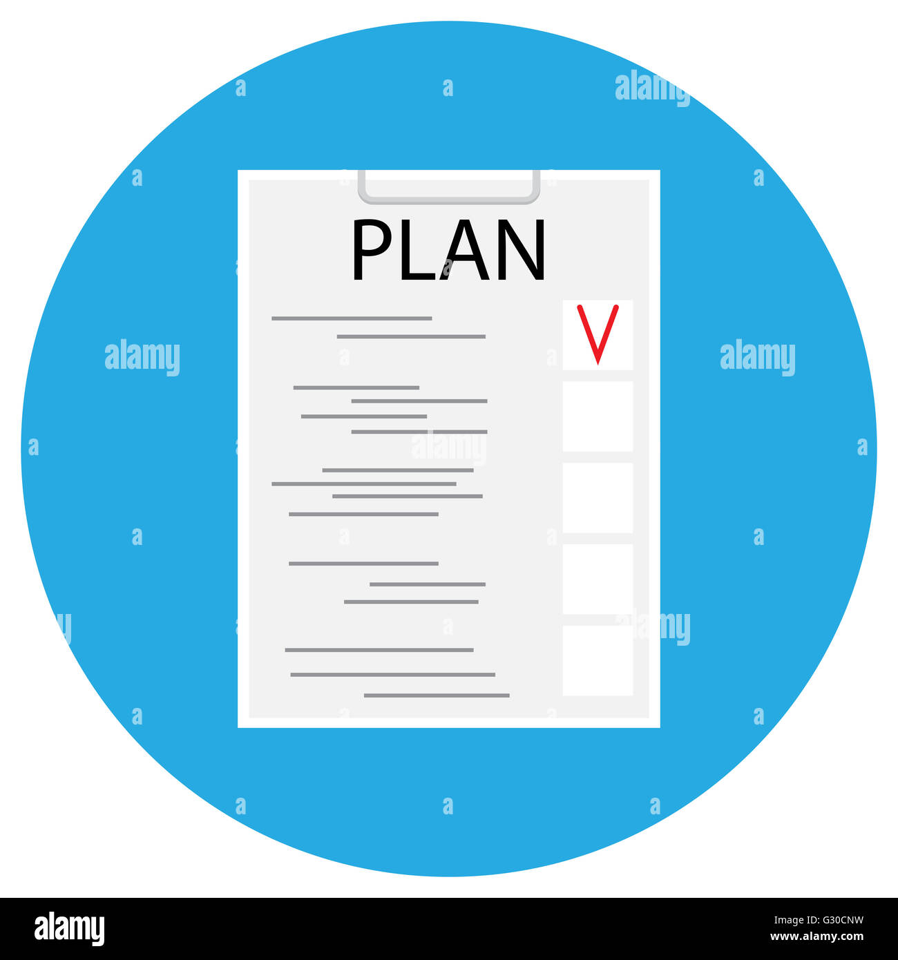 Rappel des travaux programmés. Stratégie et plan d'affaires, plan projet et symbole du plan. Vector illustration Banque D'Images
