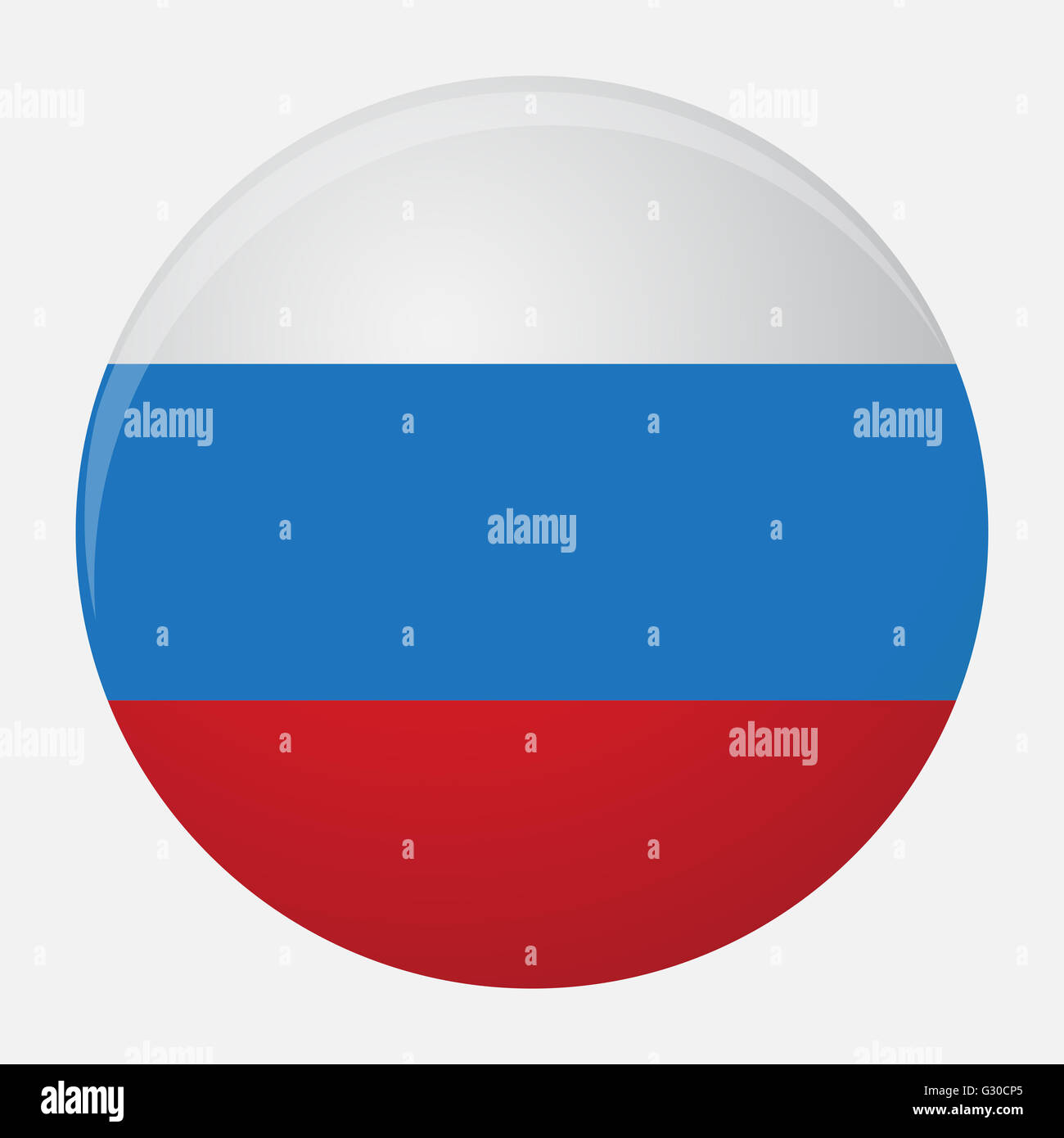 L'icône du drapeau de la Russie à plat. Signe National pays, vector illustration Banque D'Images