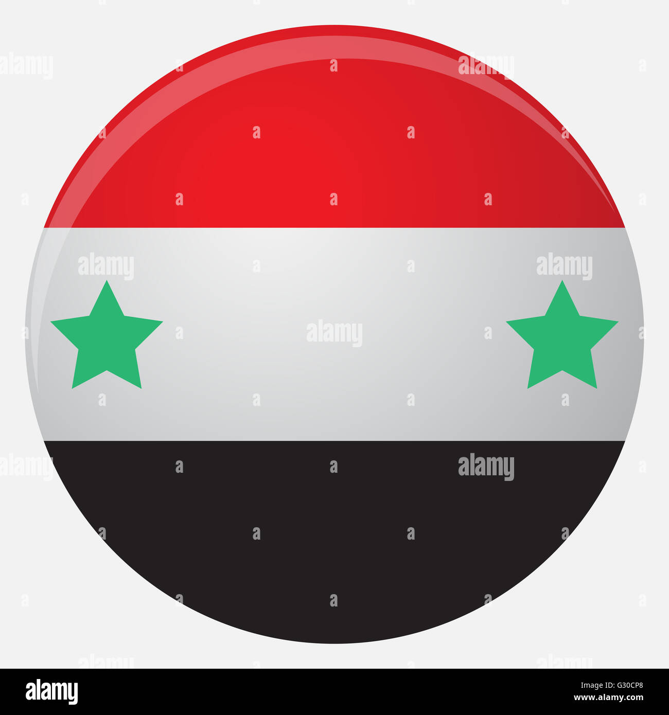 L'icône du drapeau de la Syrie à plat. Pays National signe, illustration vecteur officiel Banque D'Images