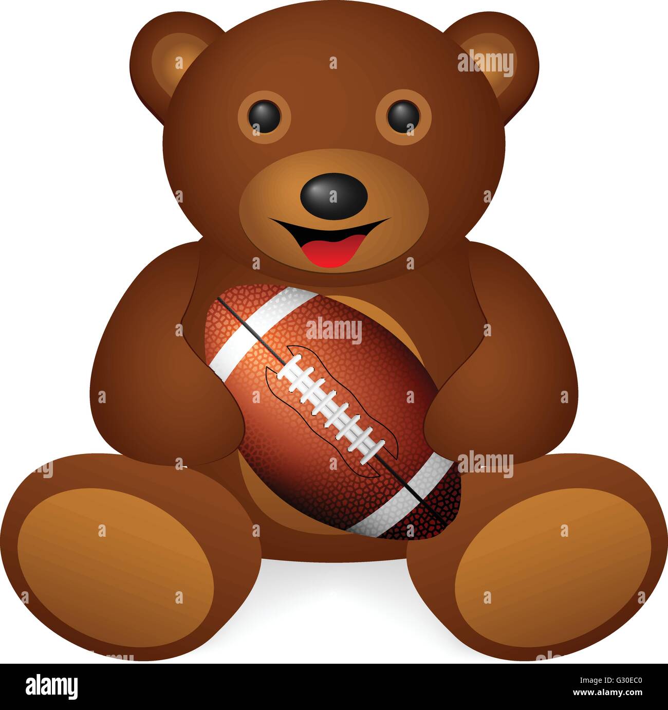Teddy Bear Foot Ball sur un fond blanc. Vector illustration. Illustration de Vecteur