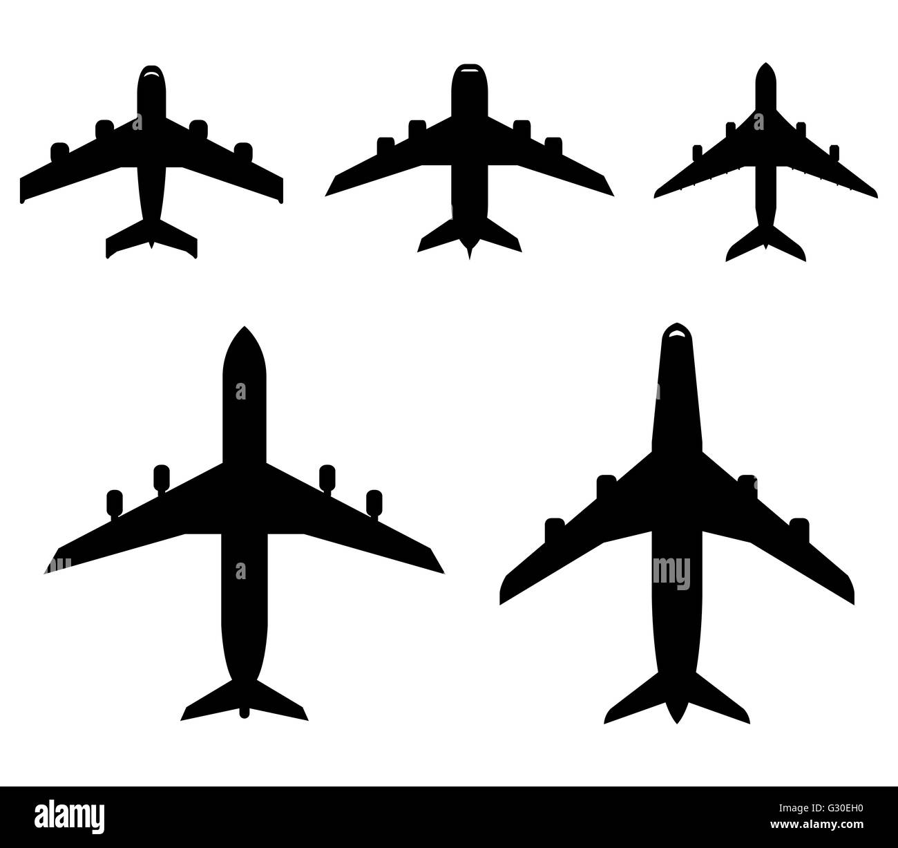 Ensemble d'icônes avion Banque D'Images