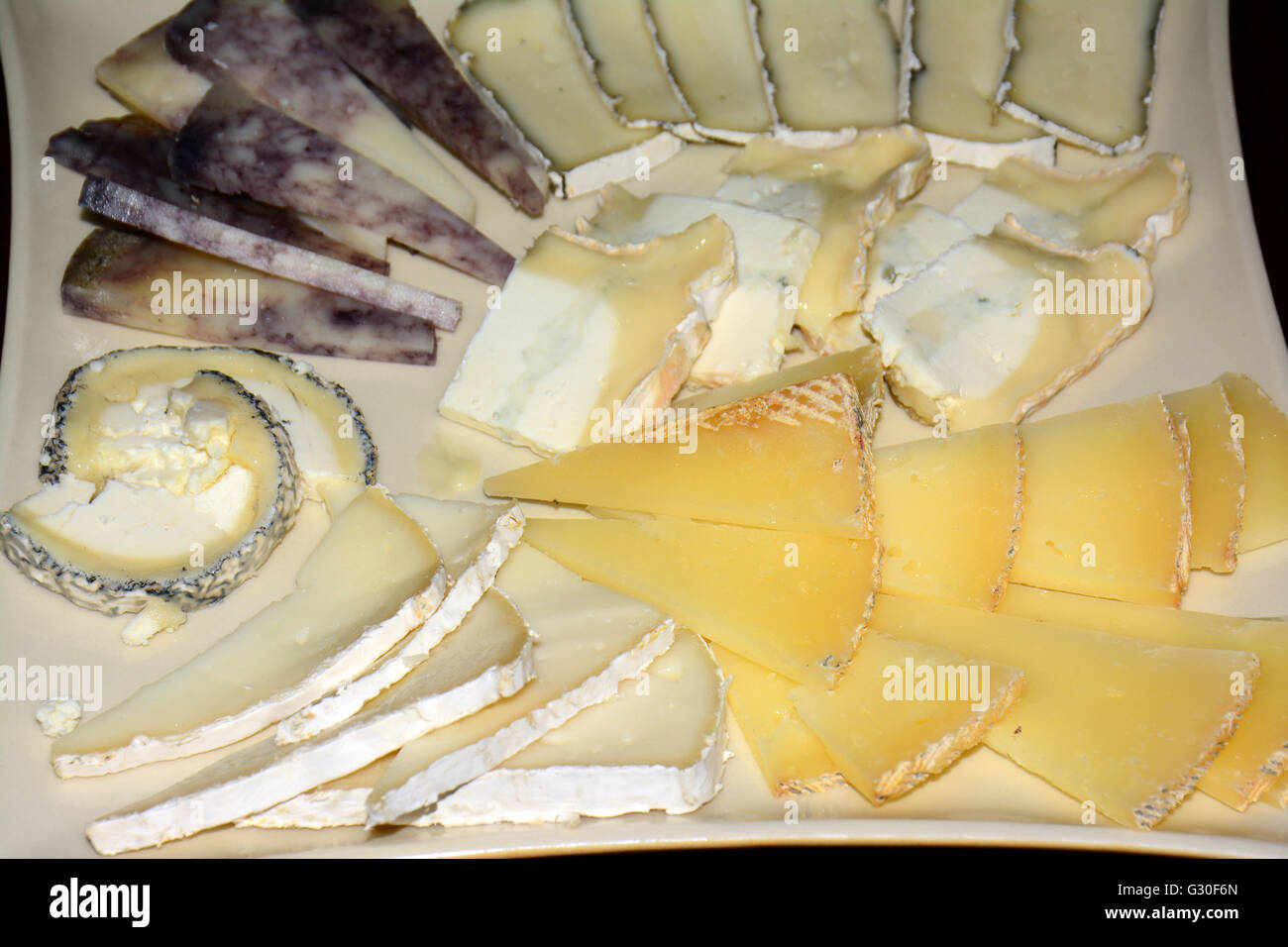 Assiette de fromages Banque D'Images