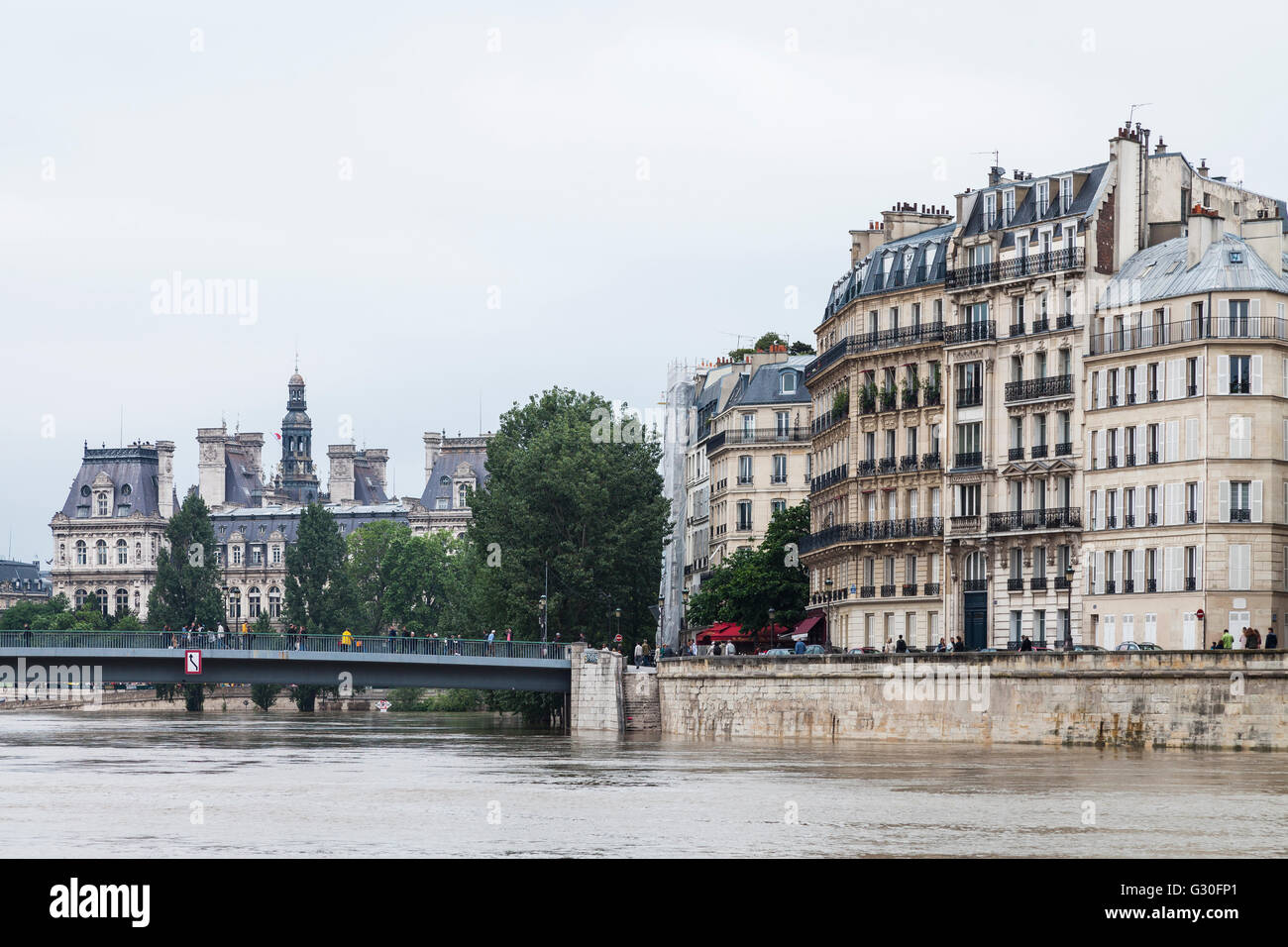 Inondation, ile de Saint Louis, Paris, 2016 Banque D'Images