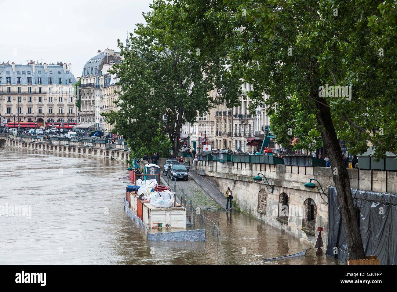 Inondation, Saint Michel, Paris, 2016 Banque D'Images
