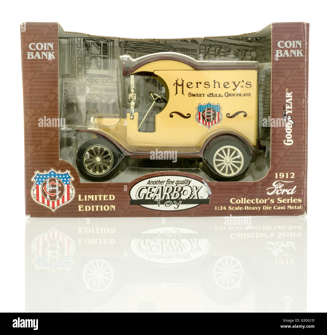 Winneconne, WI - 25 mai 2016 : Die Cast Hershey chariot sur un fond isolé Banque D'Images
