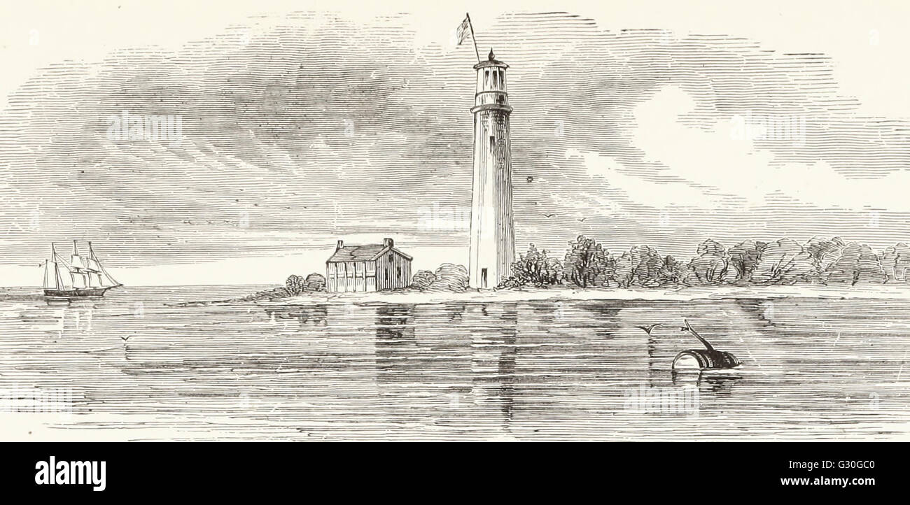 Phare, Tampa Bay, côte ouest de la Floride, lors de la guerre civile USA Banque D'Images