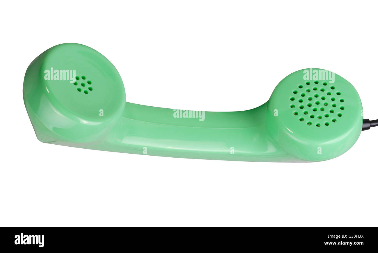 Vieux téléphone à cadran vert combiné Banque D'Images