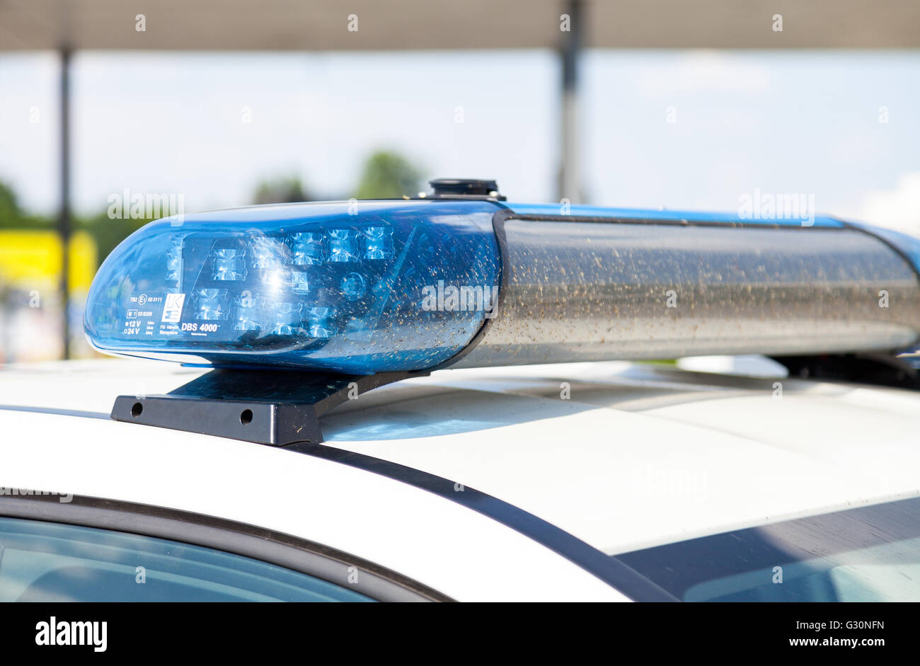 BERLIN / ALLEMAGNE - juin 4, 2016 : voiture de police allemand se dresse sur aéroport Schönefeld / Berlin, Allemagne le 4 juin 2016. Banque D'Images