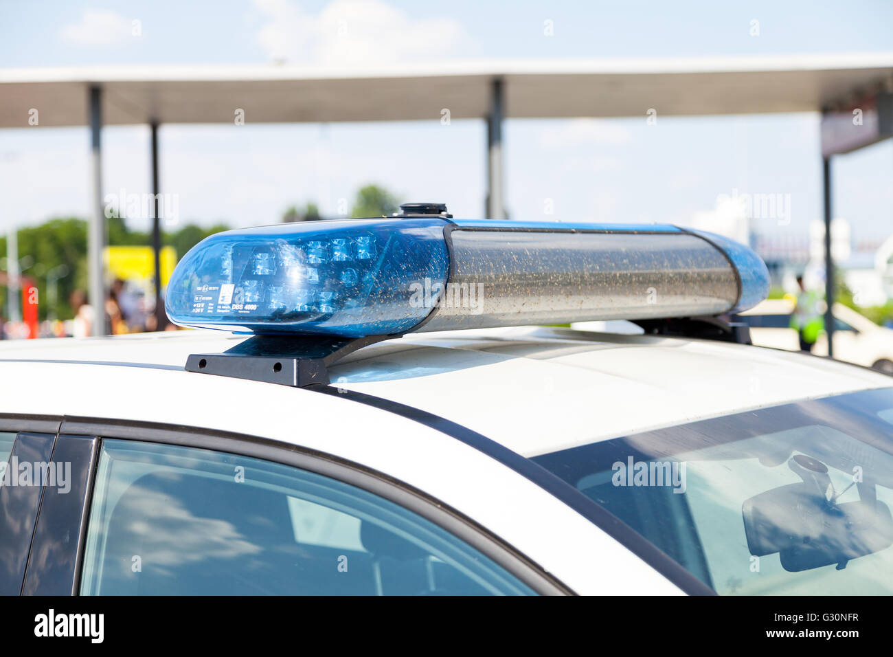 BERLIN / ALLEMAGNE - juin 4, 2016 : voiture de police allemand se dresse sur aéroport Schönefeld / Berlin, Allemagne le 4 juin 2016. Banque D'Images