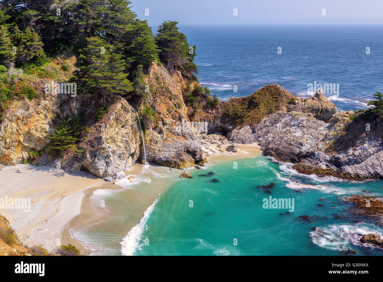 California beach et falls Banque D'Images