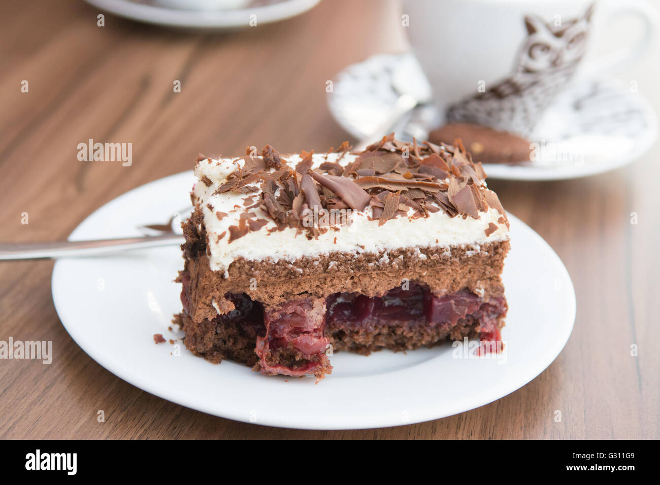 Gâteau de Cukiernia Sowa café sur Long Street au coeur de Gdansk, Pologne Banque D'Images