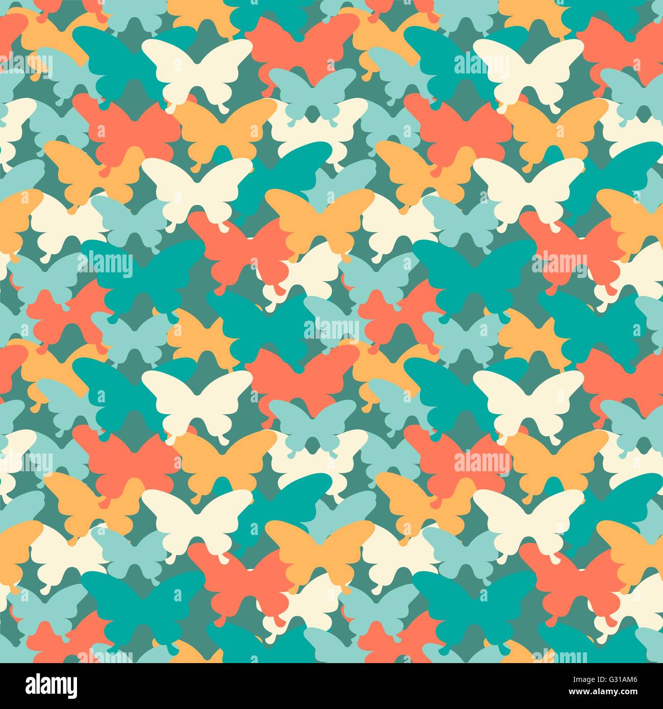 Couleurs tendance motif transparent papillon. Convient pour les textiles, papier d'emballage, couvrir, web Contexte et autres. Vector Illustration de Vecteur