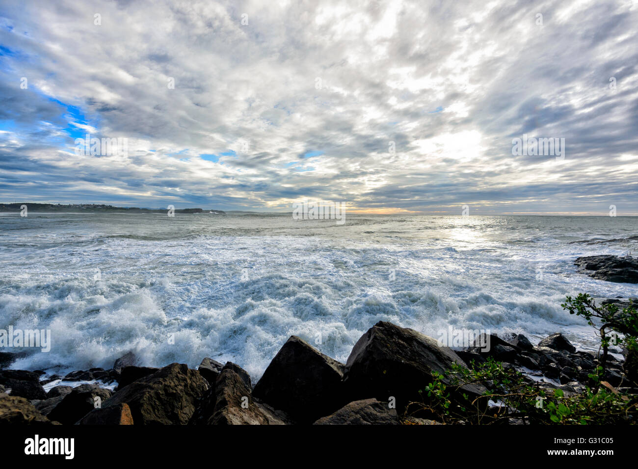 Une mer au lever du soleil, Kiama, Côte d'Illawarra, New South Wales, Australie Banque D'Images