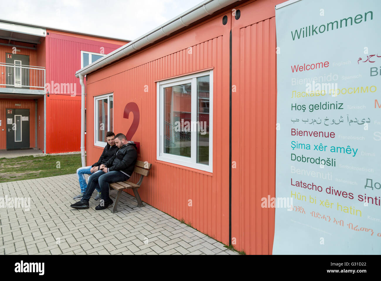 Bremen, Allemagne, les réfugiés syriens en transition dorm ?berseetor Banque D'Images
