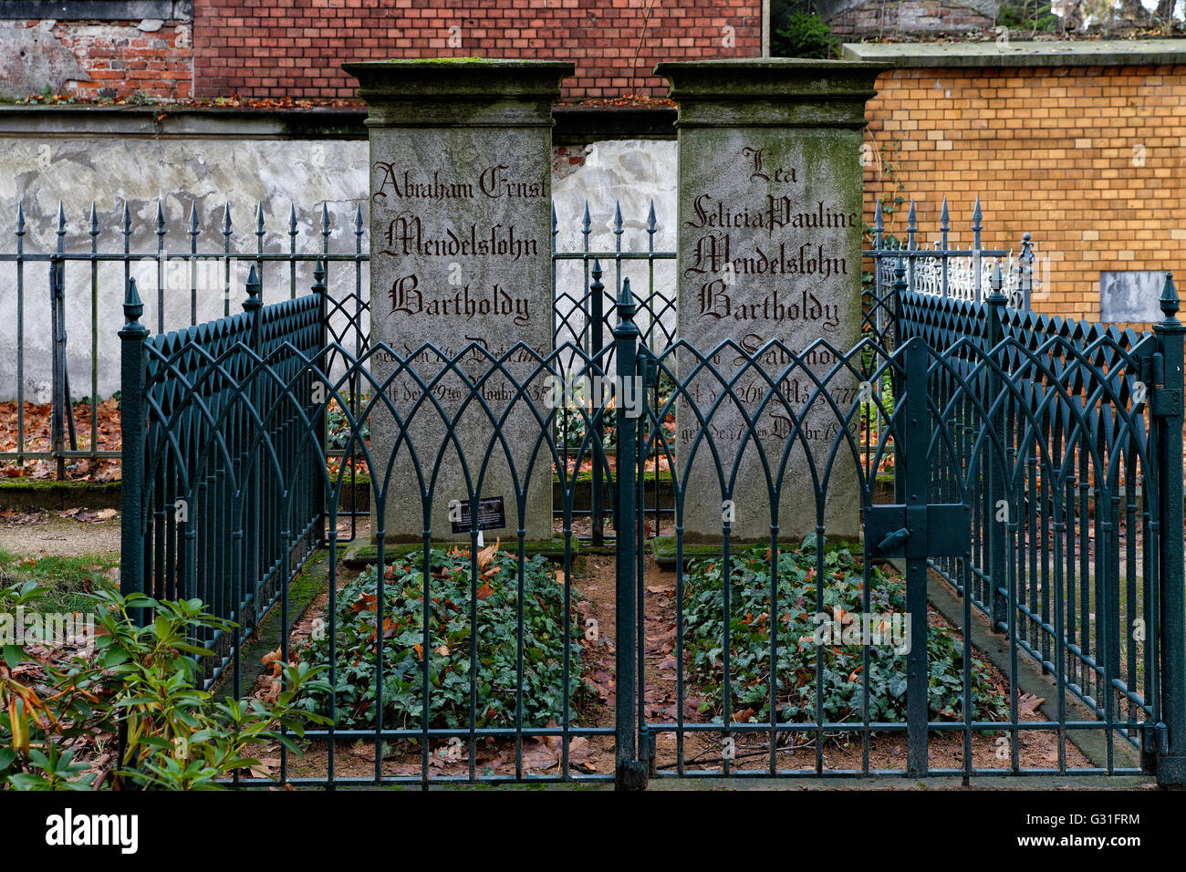 Berlin, Allemagne, tombe d'Abraham et Lea Mendelssohn Bartholdy Banque D'Images