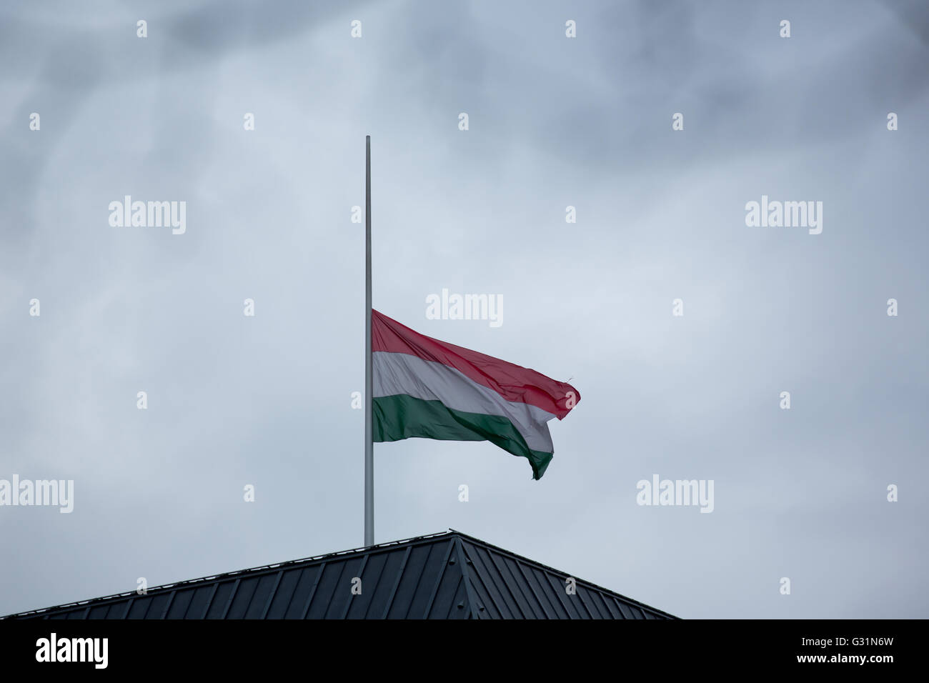 Berlin, Allemagne, l'italien d'un drapeau en berne Banque D'Images