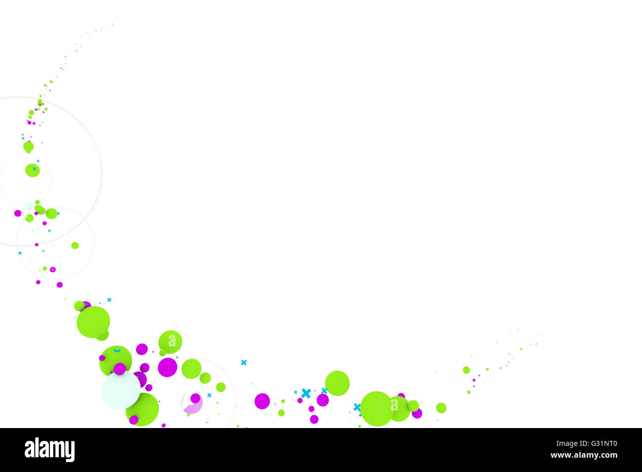 Les cercles multicolores sur fond blanc. Isolé sur fond blanc, : chemin de détourage. 3d illustration Banque D'Images
