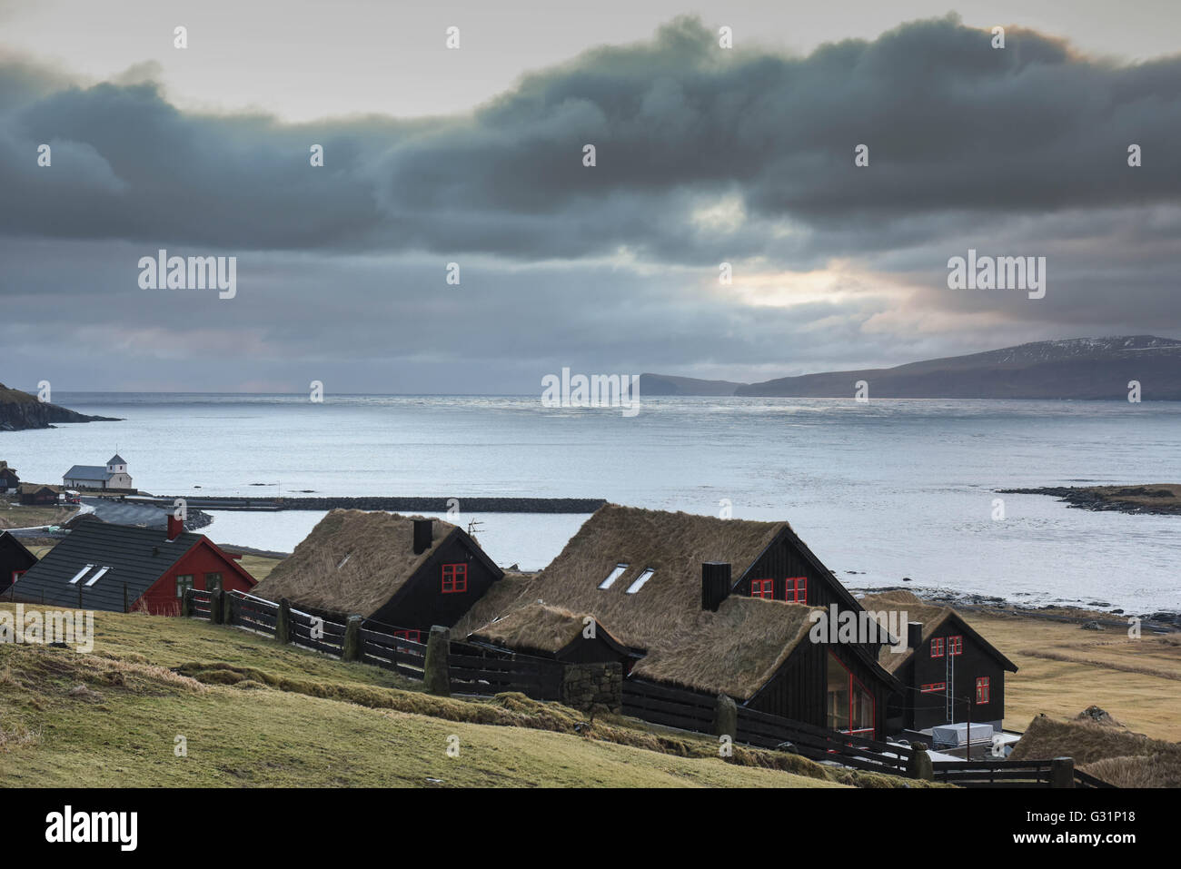 Thornhaven, le Danemark, l'Haeusergruppe sur la côte Banque D'Images