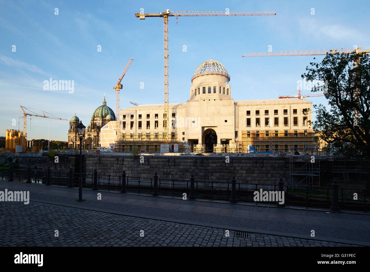 Berlin, Allemagne, chantier de Berliner Schloss Banque D'Images