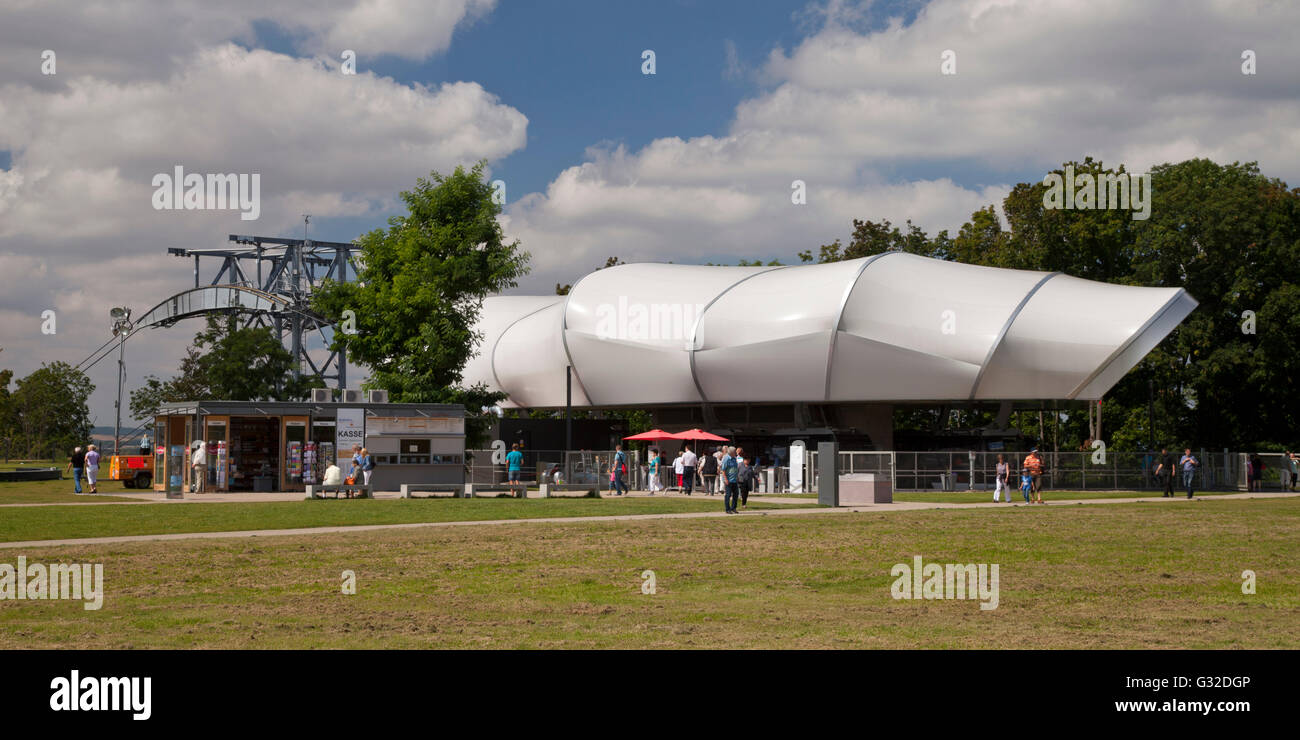 Gare du téléphérique, Château Ehrenbreitstein, Koblenz, Rhénanie-Palatinat Banque D'Images