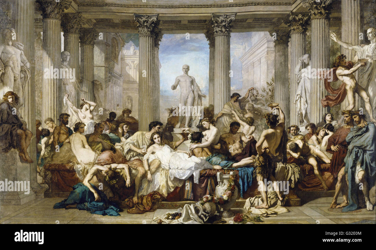 Thomas Couture - Romains au cours de la décadence - Musée d'Orsay, Paris Banque D'Images