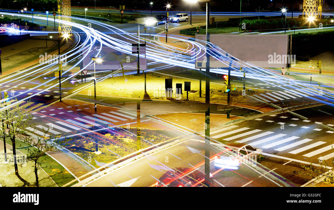 Abstract City Lights at night Banque D'Images