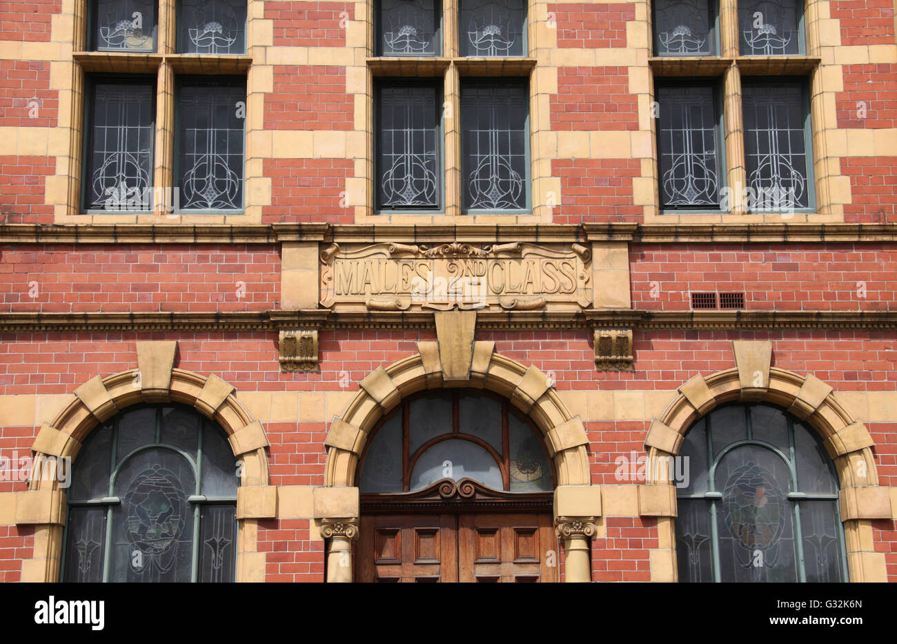 Façade de l'époque édouardienne Victoria Baths à Chorlton-on-Medlock à Manchester Banque D'Images