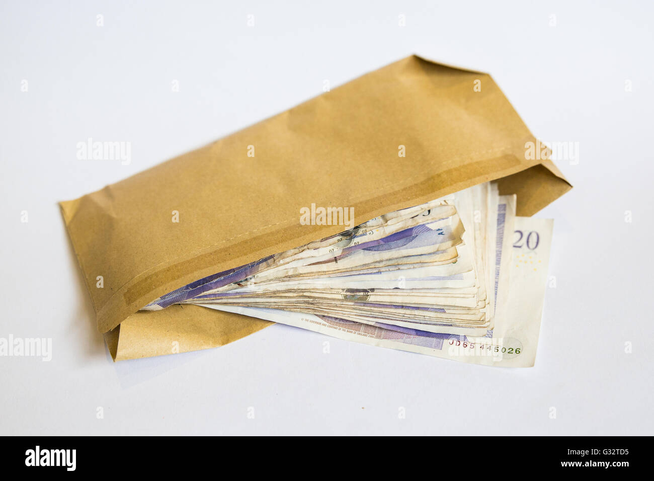 €1000 en 20 livres utilisés notes. Banque D'Images