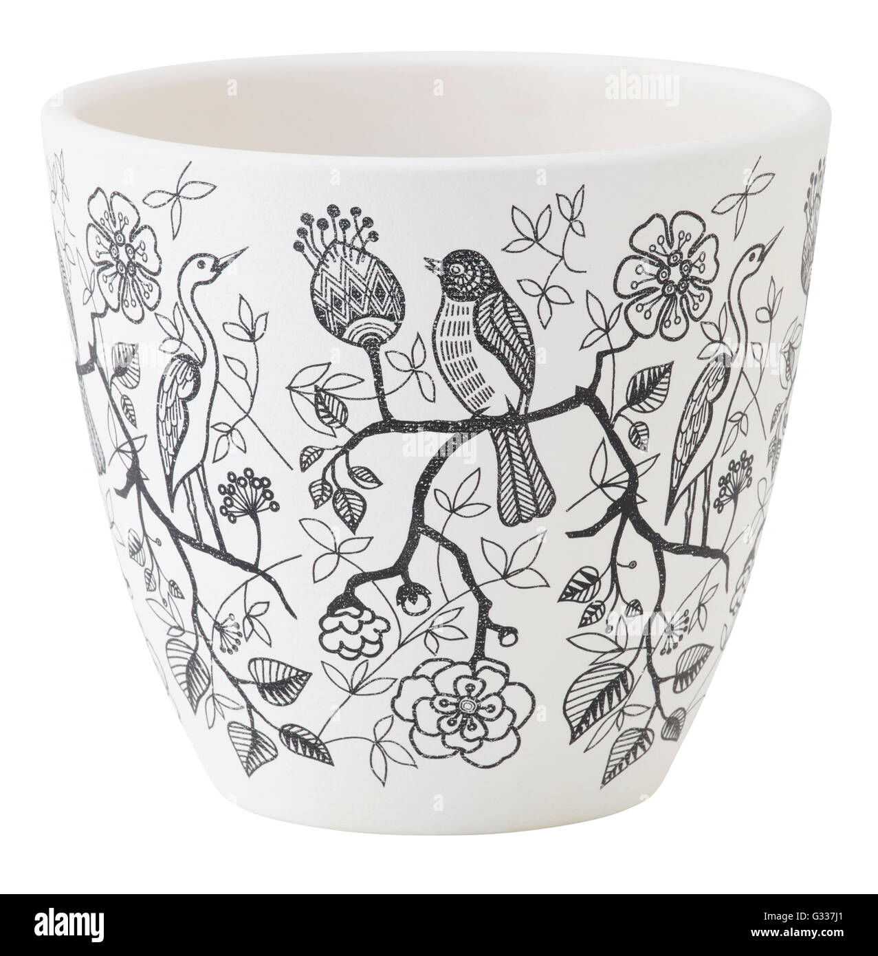 Pot de fleurs isolé sur blanc.  : Clipping path Banque D'Images