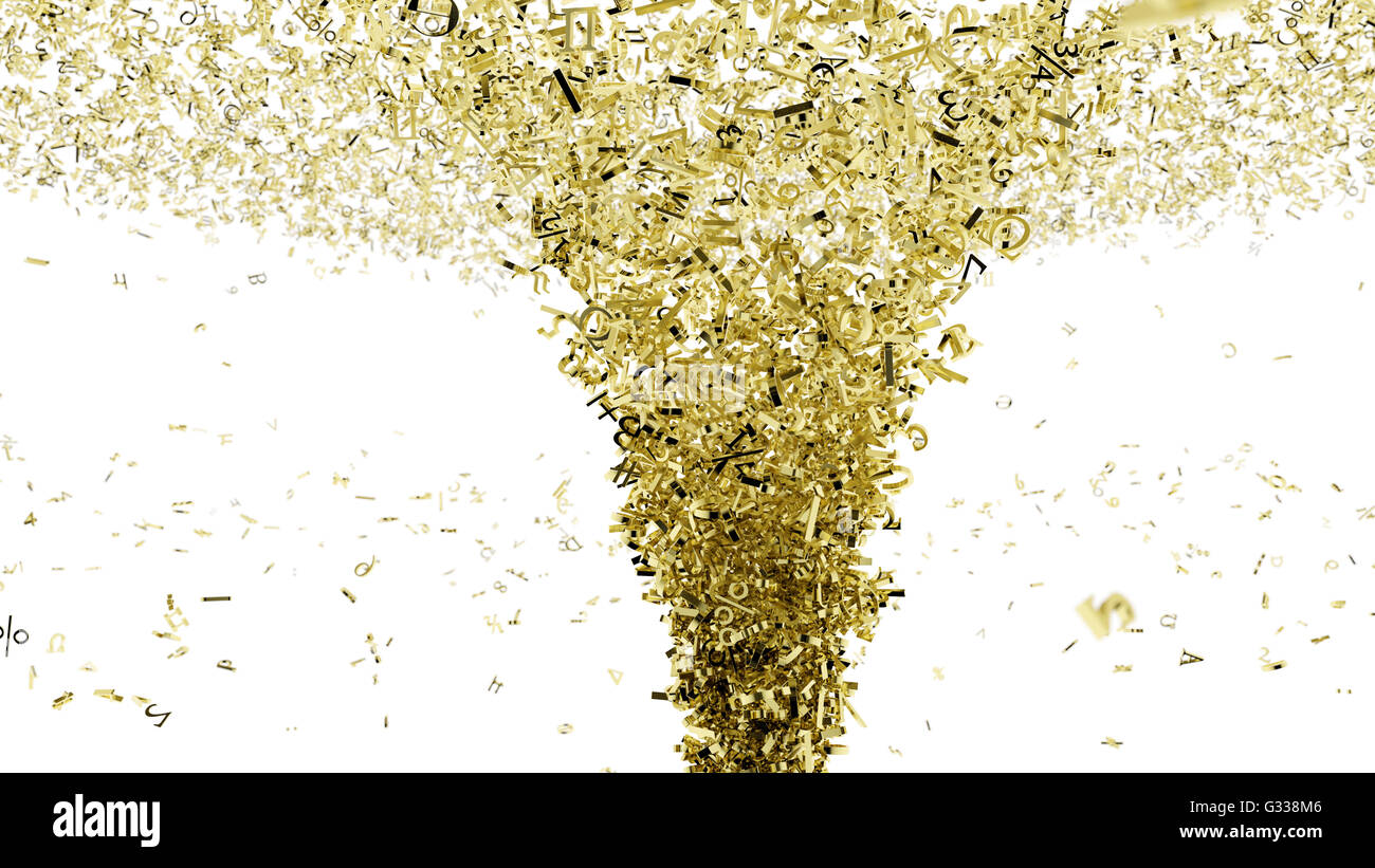 Les numéros de vol et les symboles mathématiques. Isolé sur fond blanc.  : Chemin de détourage. 3d illustration Banque D'Images