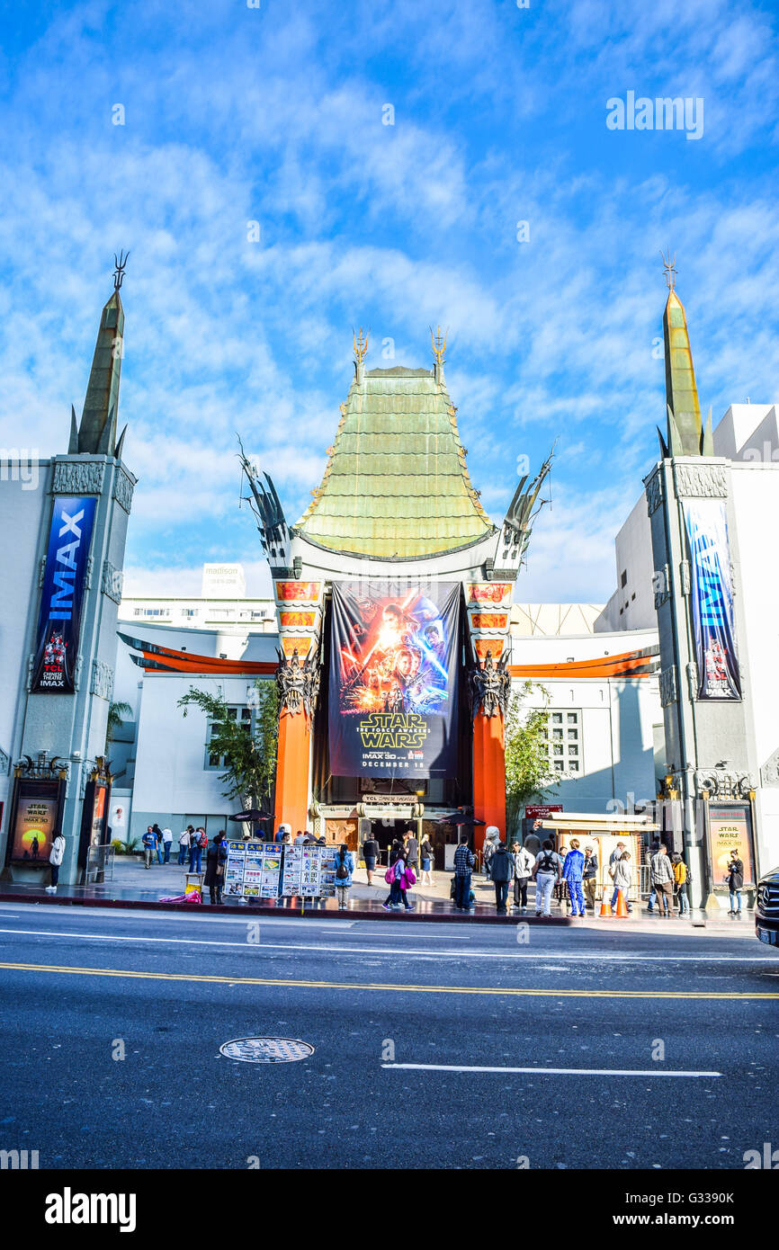 Le Grauman's Chinese Theatre,,,,, sur Hollywood Boulevard, l'Amérique, american, angeles, avenue, boulevard, rue, bâtiments, ca, Calif. Banque D'Images