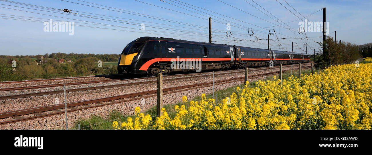 180 classe Zephyr, Grand Central société d'exploitation des trains à grande vitesse, trains diesel, East Coast Main Line Railway, Peterborough Banque D'Images