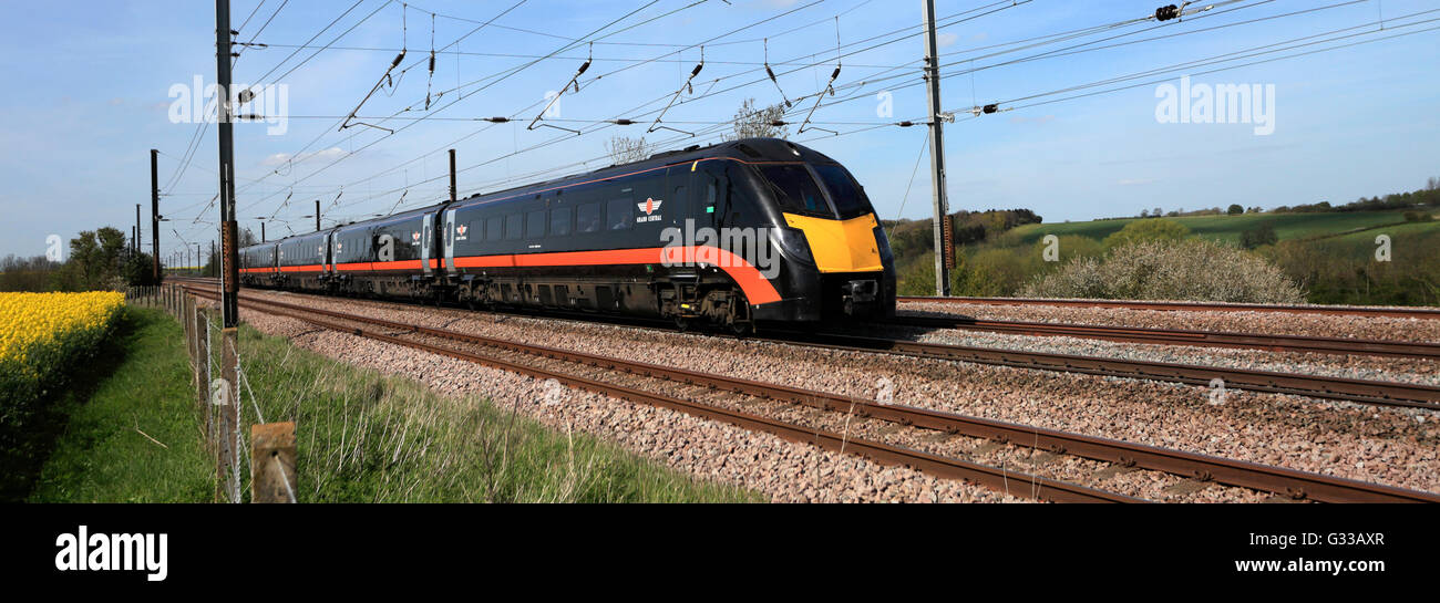 180 classe Zephyr, Grand Central société d'exploitation des trains à grande vitesse, trains diesel, East Coast Main Line Railway, Peterborough Banque D'Images