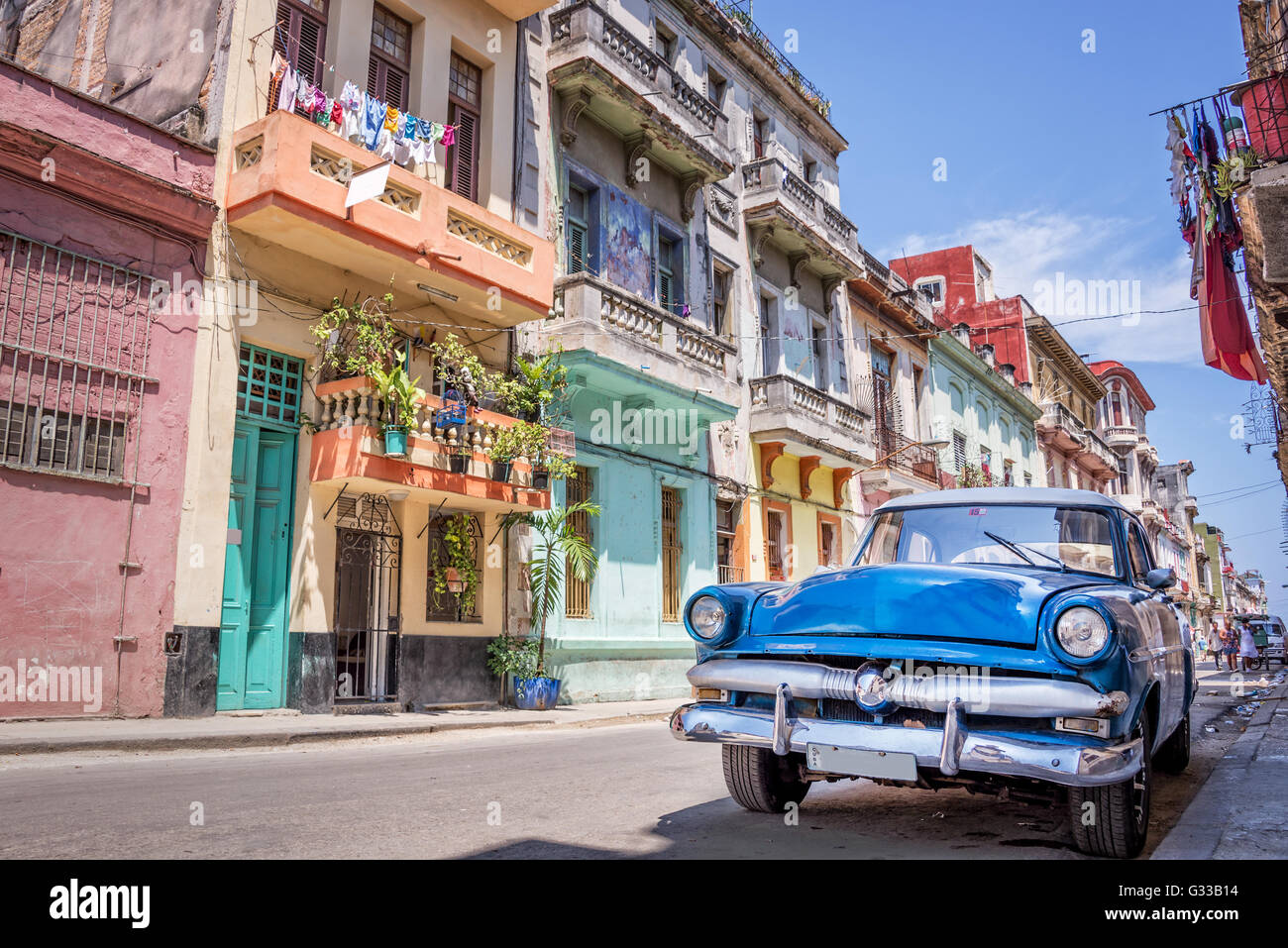 Vintage Classic voiture américaine à La Havane, Cuba Banque D'Images