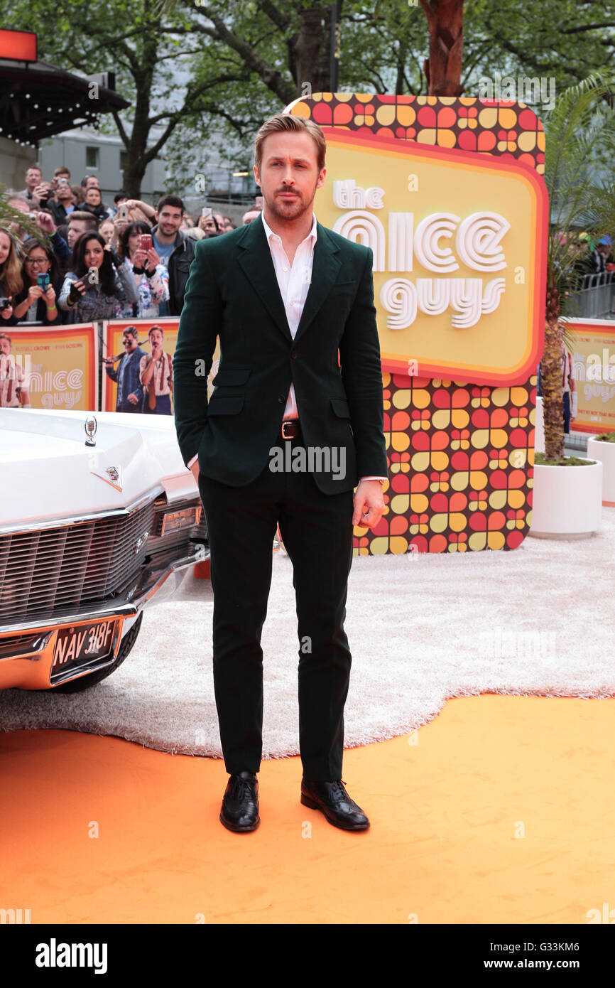 Londres - le 19 mai 2016 : Ryan Gosling assiste à la Nice Guys - UK film premiere Odeon Leicester Square à Londres Banque D'Images