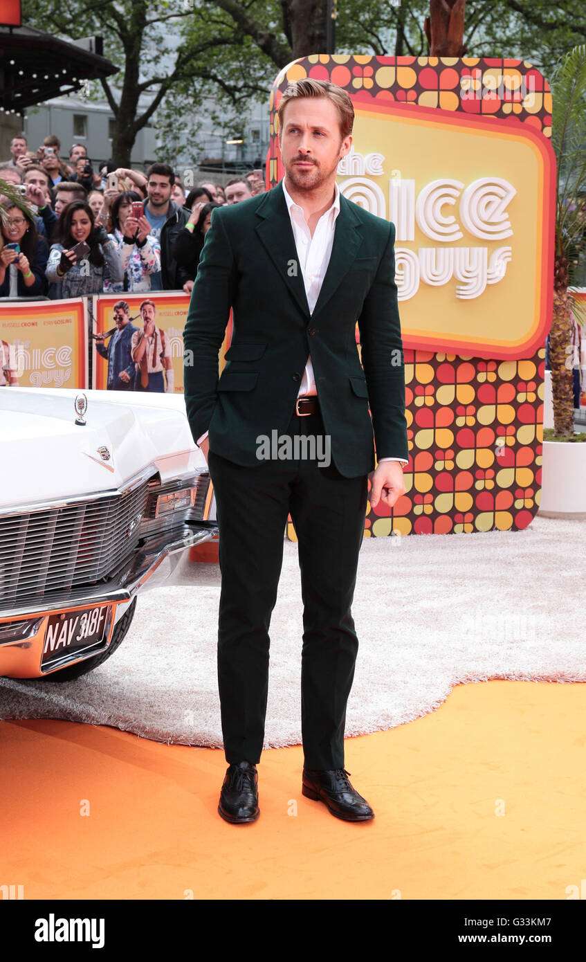 Londres - le 19 mai 2016 : Ryan Gosling assiste à la Nice Guys - UK film premiere Odeon Leicester Square à Londres Banque D'Images