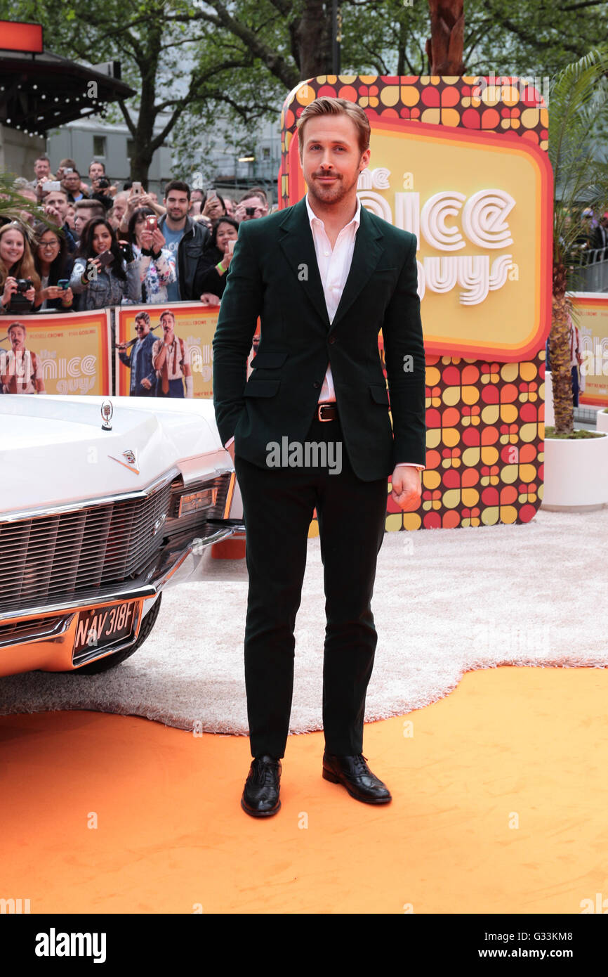 Londres - le 19 mai 2016 : Ryan Gosling assiste à la Nice Guys - UK film premiere Odeon Leicester Square à Londres Banque D'Images