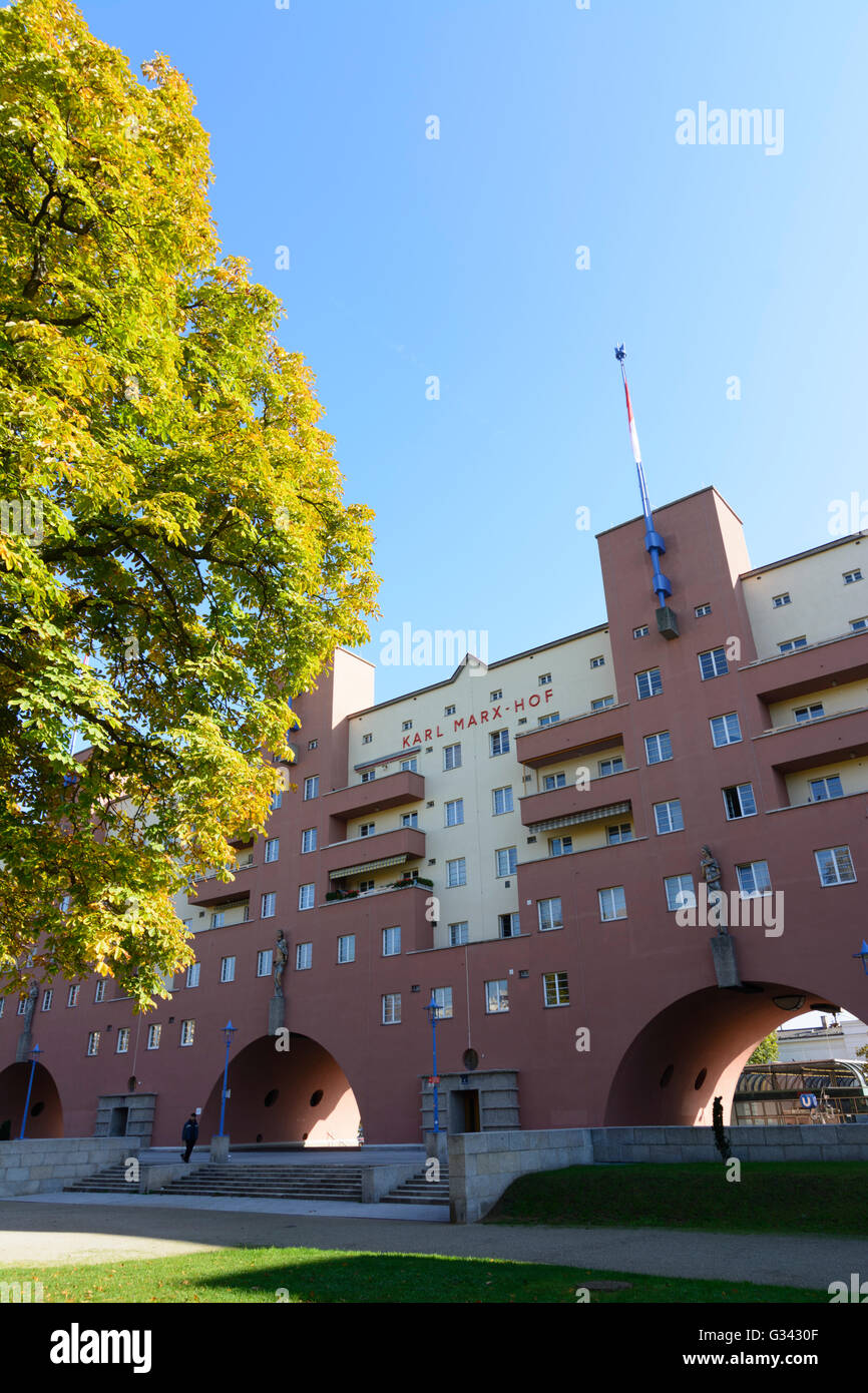 Le logement public 'Karl Marx Hof', l'Autriche, Wien, 19., Wien, Vienne Banque D'Images